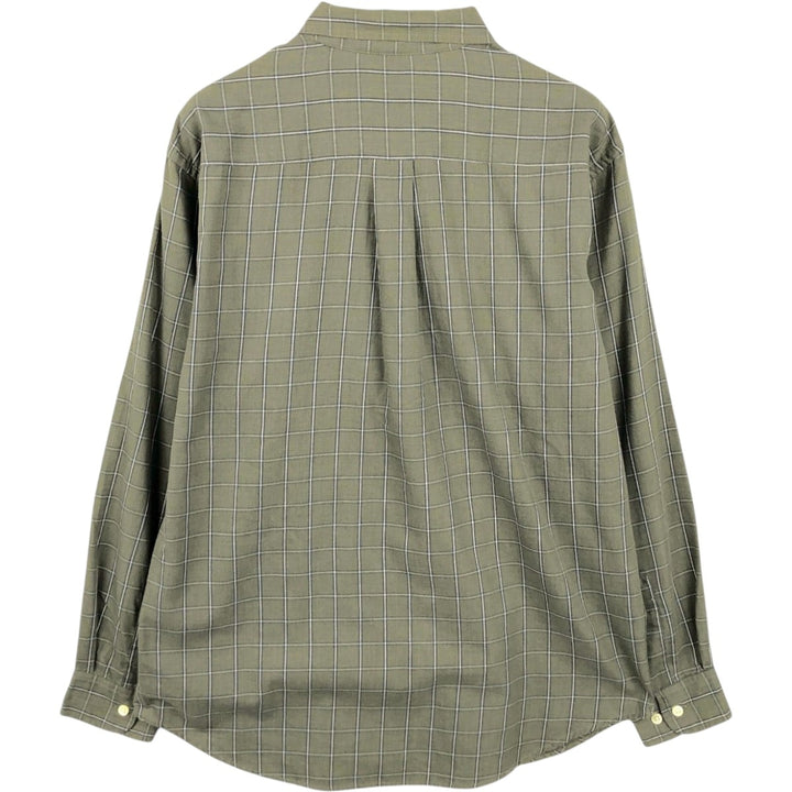 Dockers Long Sleeve Button-Down Check Shirt, Men's Size Medium cotton green type Vintage Second Hand