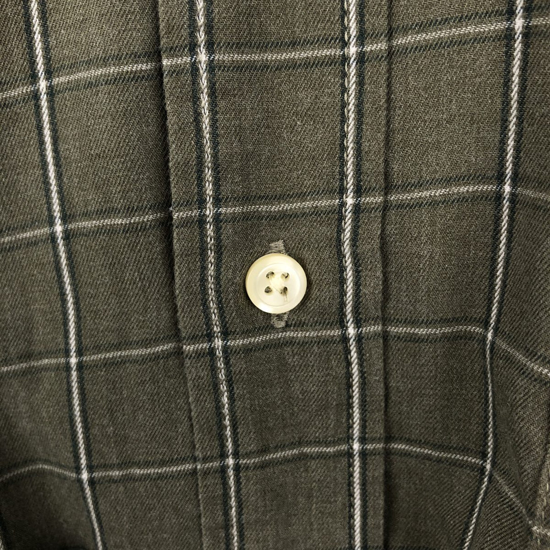 Dockers Long Sleeve Button-Down Check Shirt, Men's Size Medium cotton green type Vintage Second Hand