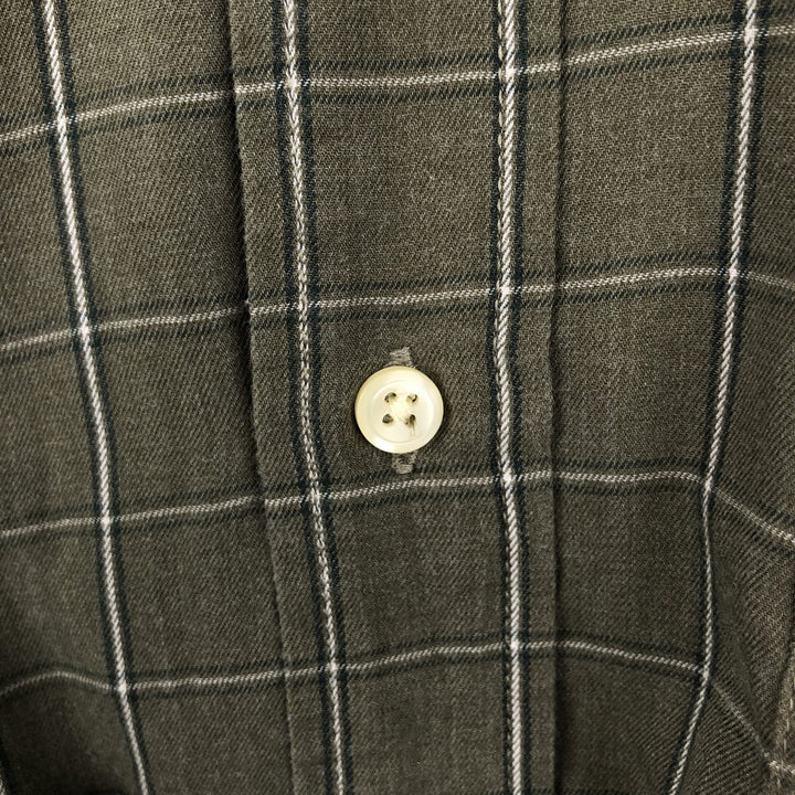 Dockers Long Sleeve Button-Down Check Shirt, Men's Size Medium cotton green type Vintage Second Hand