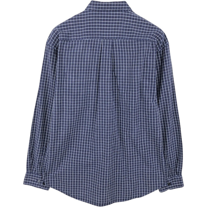 Dockers Long Sleeve Button-Down Check Shirt, Men's Size L cotton blue type Vintage Second Hand