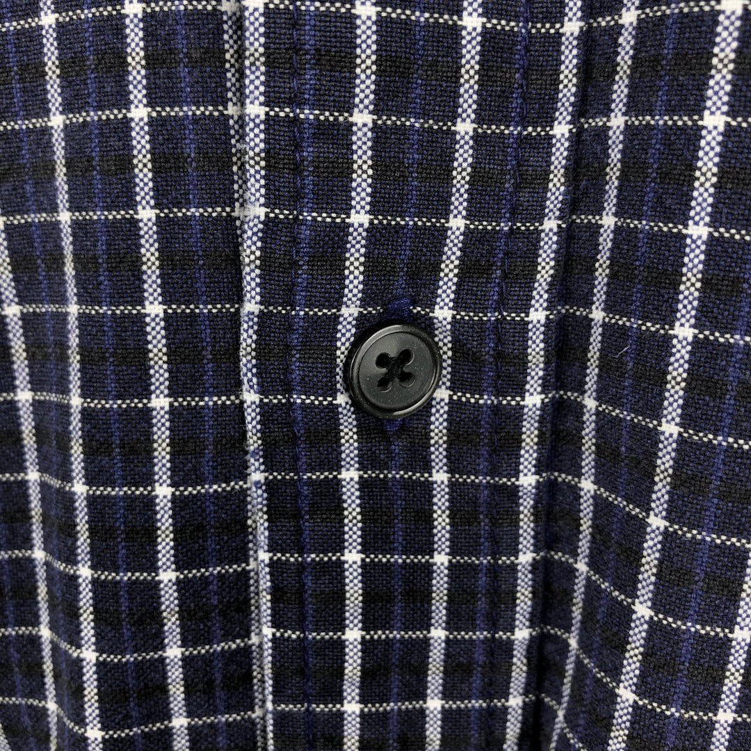 Dockers Long Sleeve Button-Down Check Shirt, Men's Size L cotton blue type Vintage Second Hand