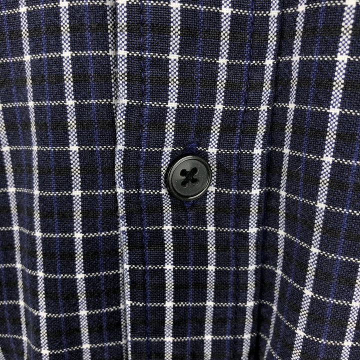 Dockers Long Sleeve Button-Down Check Shirt, Men's Size L cotton blue type Vintage Second Hand