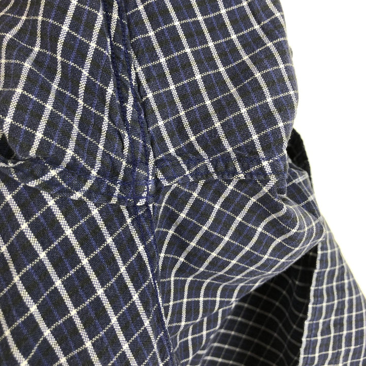 Dockers Long Sleeve Button-Down Check Shirt, Men's Size L cotton blue type Vintage Second Hand