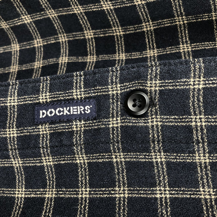 Dockers long-sleeved cotton check shirt, men's size L (approx.) cotton black type Vintage Second Hand