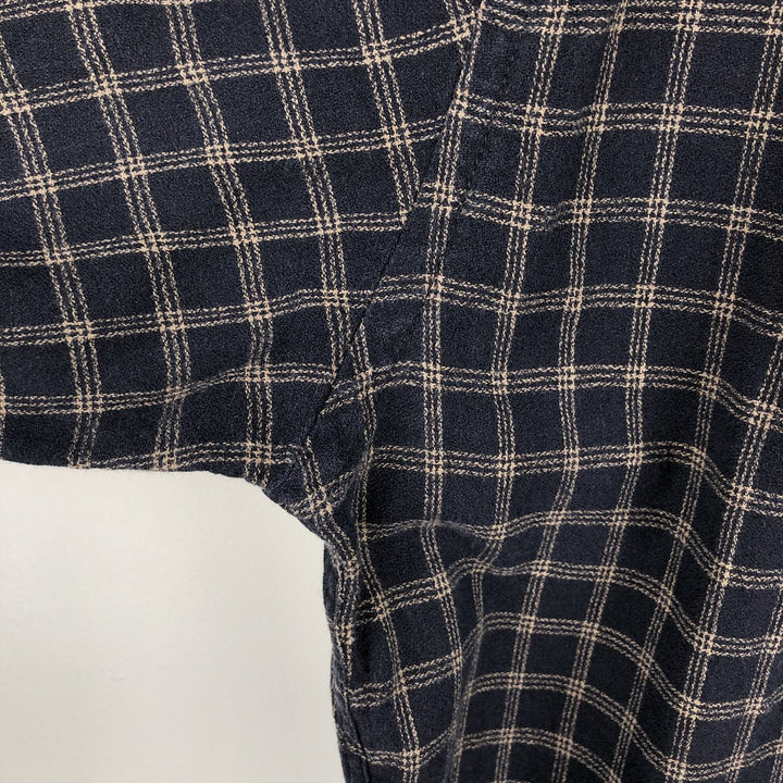 Dockers long-sleeved cotton check shirt, men's size L (approx.) cotton black type Vintage Second Hand