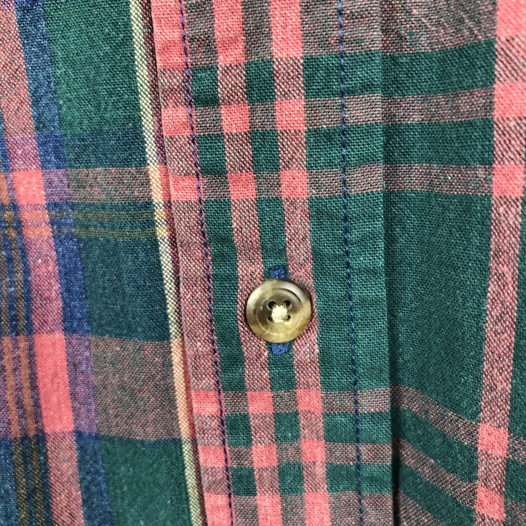 Dockers INDIGO Long-Sleeve Button-Down Check Shirt, Men's Size L (approx.) cotton pink type Vintage Second Hand