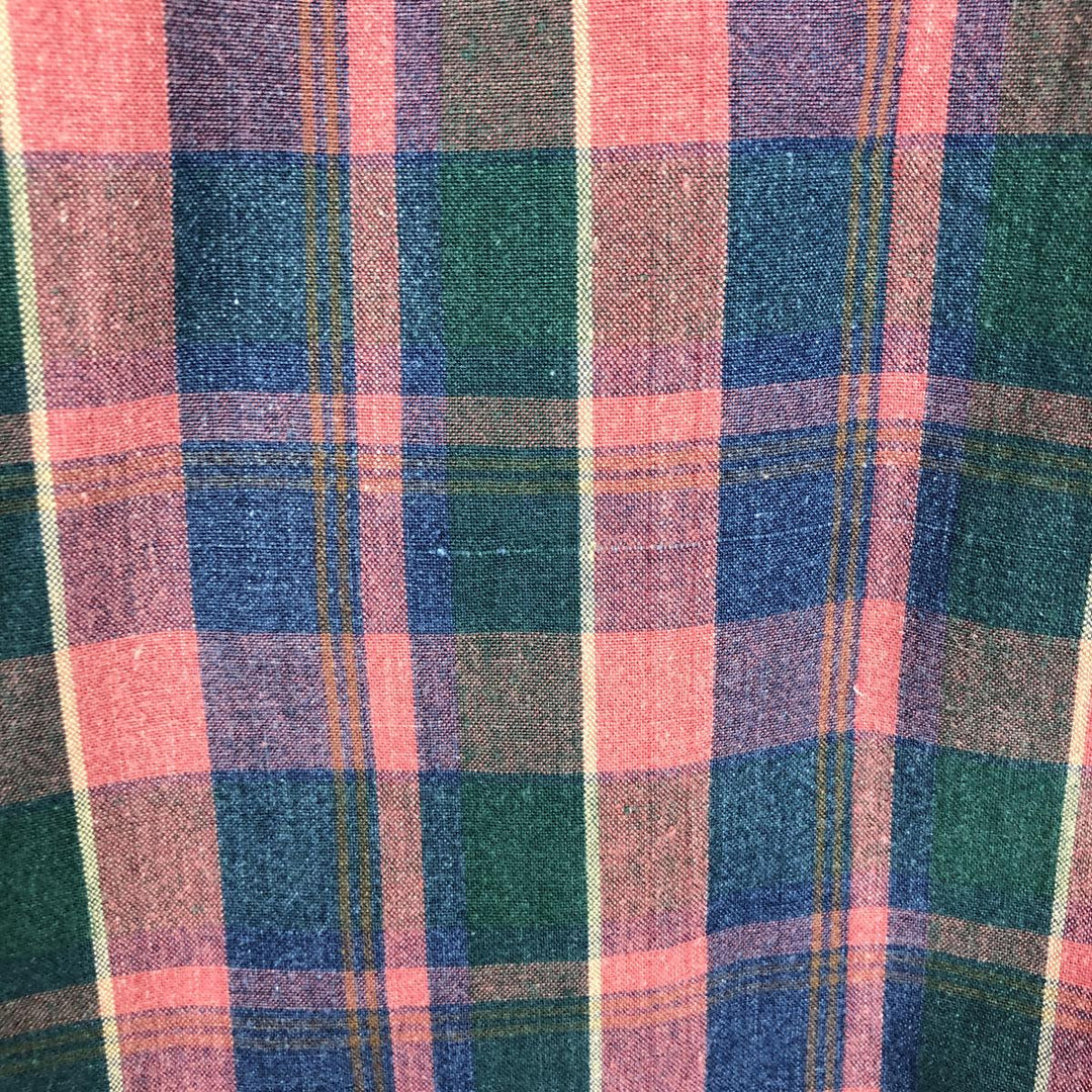 Dockers INDIGO Long-Sleeve Button-Down Check Shirt, Men's Size L (approx.) cotton pink type Vintage Second Hand