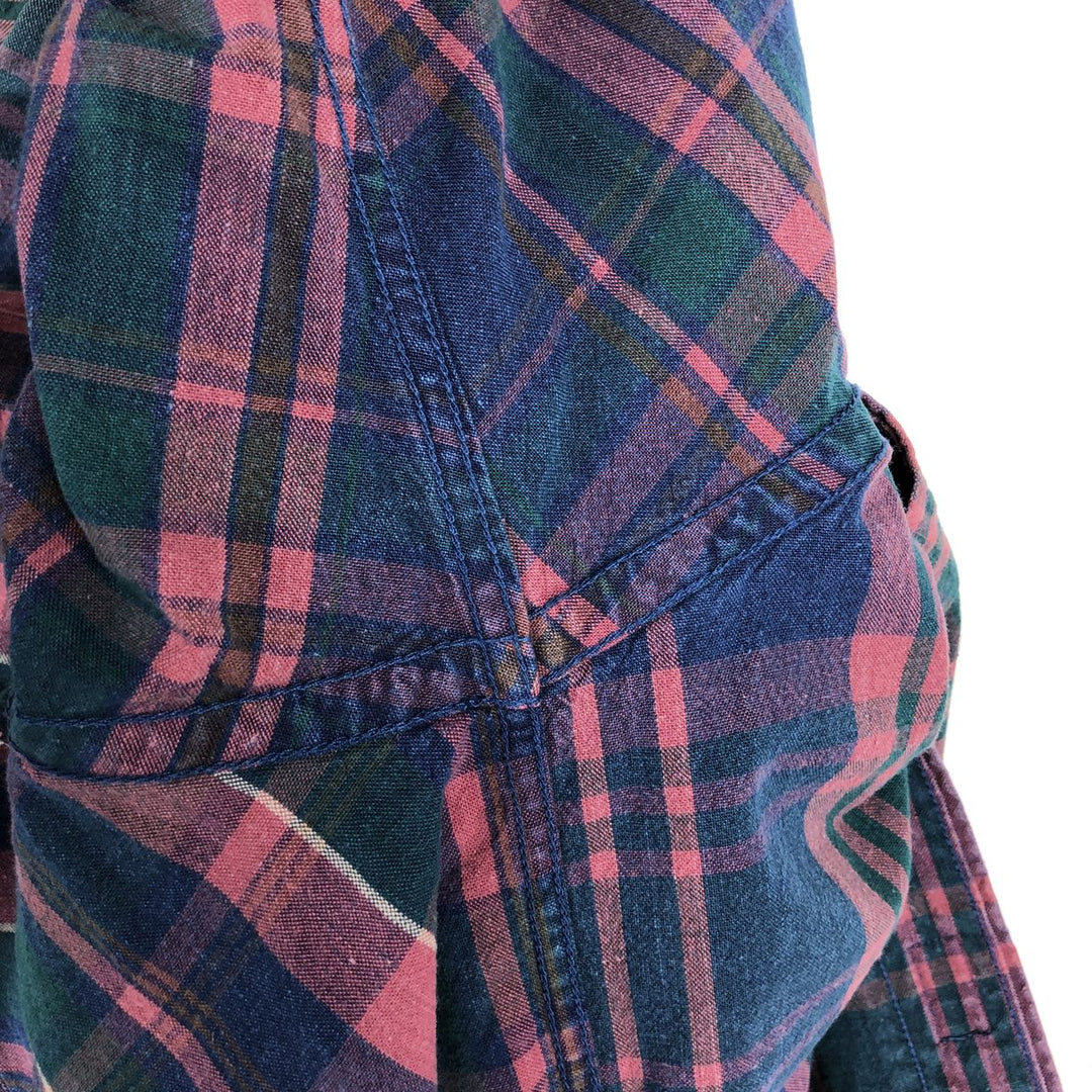 Dockers INDIGO Long-Sleeve Button-Down Check Shirt, Men's Size L (approx.) cotton pink type Vintage Second Hand