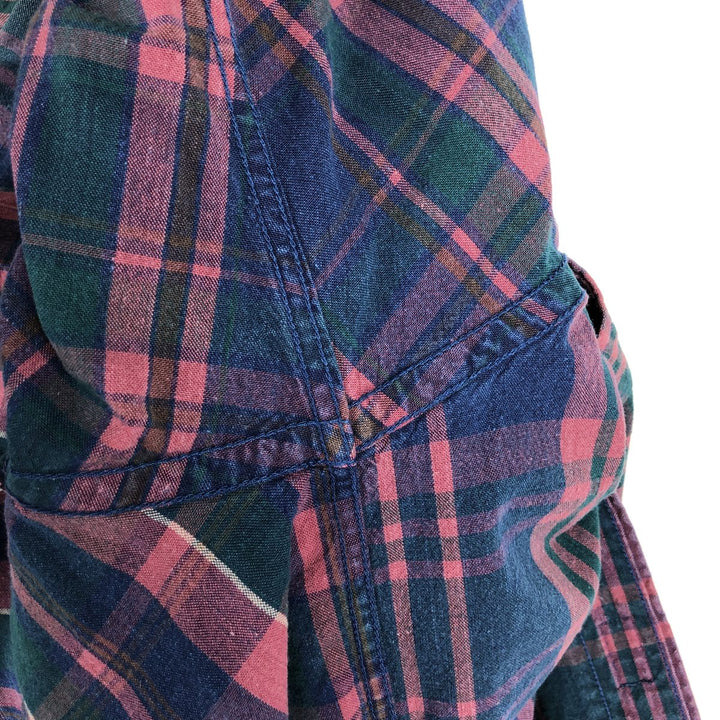 Dockers INDIGO Long-Sleeve Button-Down Check Shirt, Men's Size L (approx.) cotton pink type Vintage Second Hand
