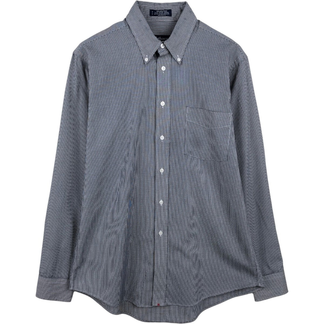 90'S HATHAWAY Short-Sleeve Button-Down Check Shirt, Made in USA, Men's Size M (Equivalent), Vintage cotton white type Vintage Second Hand