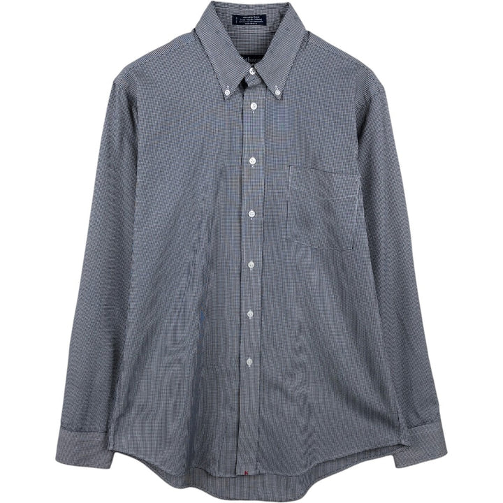 90'S HATHAWAY Short-Sleeve Button-Down Check Shirt, Made in USA, Men's Size M (Equivalent), Vintage cotton white type Vintage Second Hand