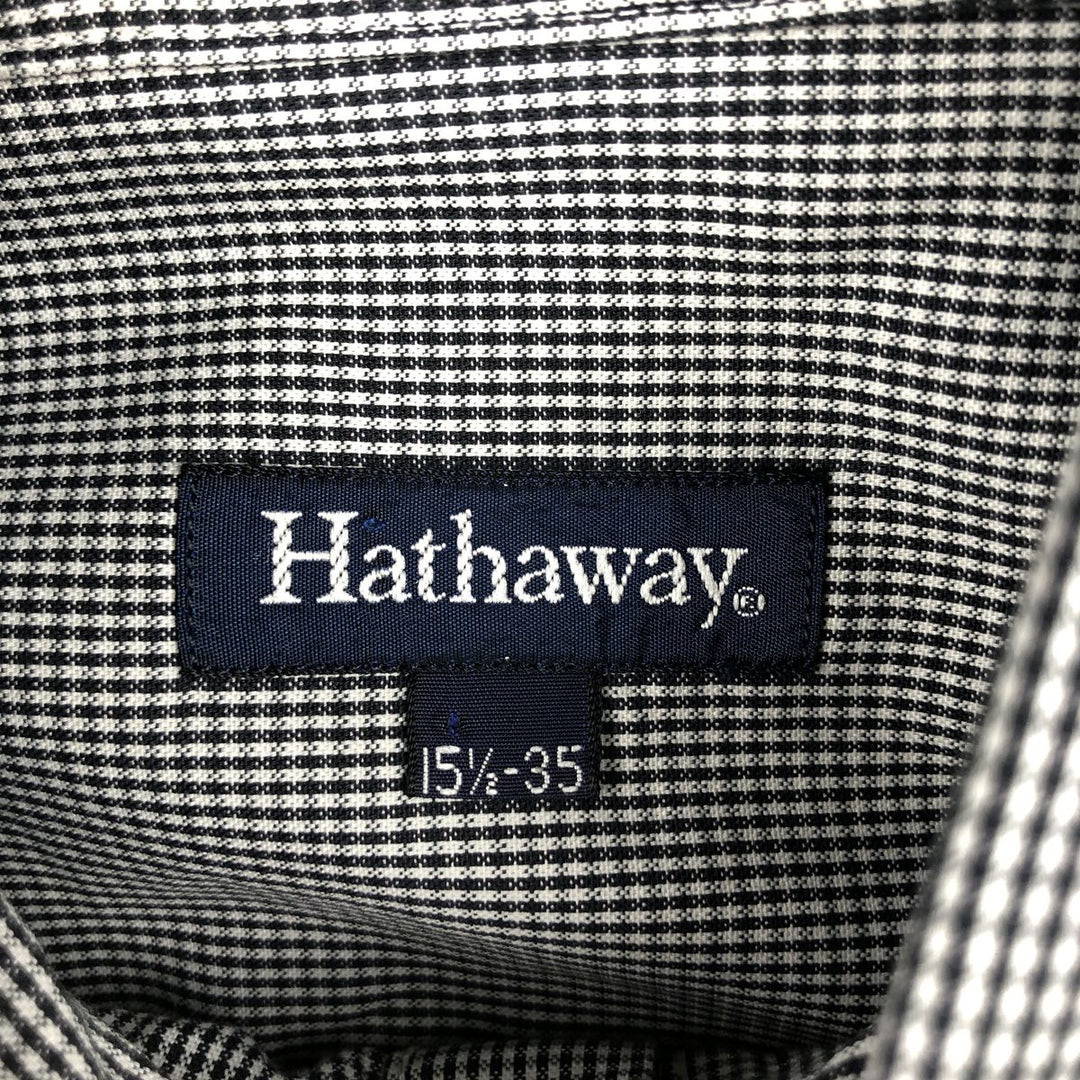 90'S HATHAWAY Short-Sleeve Button-Down Check Shirt, Made in USA, Men's Size M (Equivalent), Vintage cotton white type Vintage Second Hand