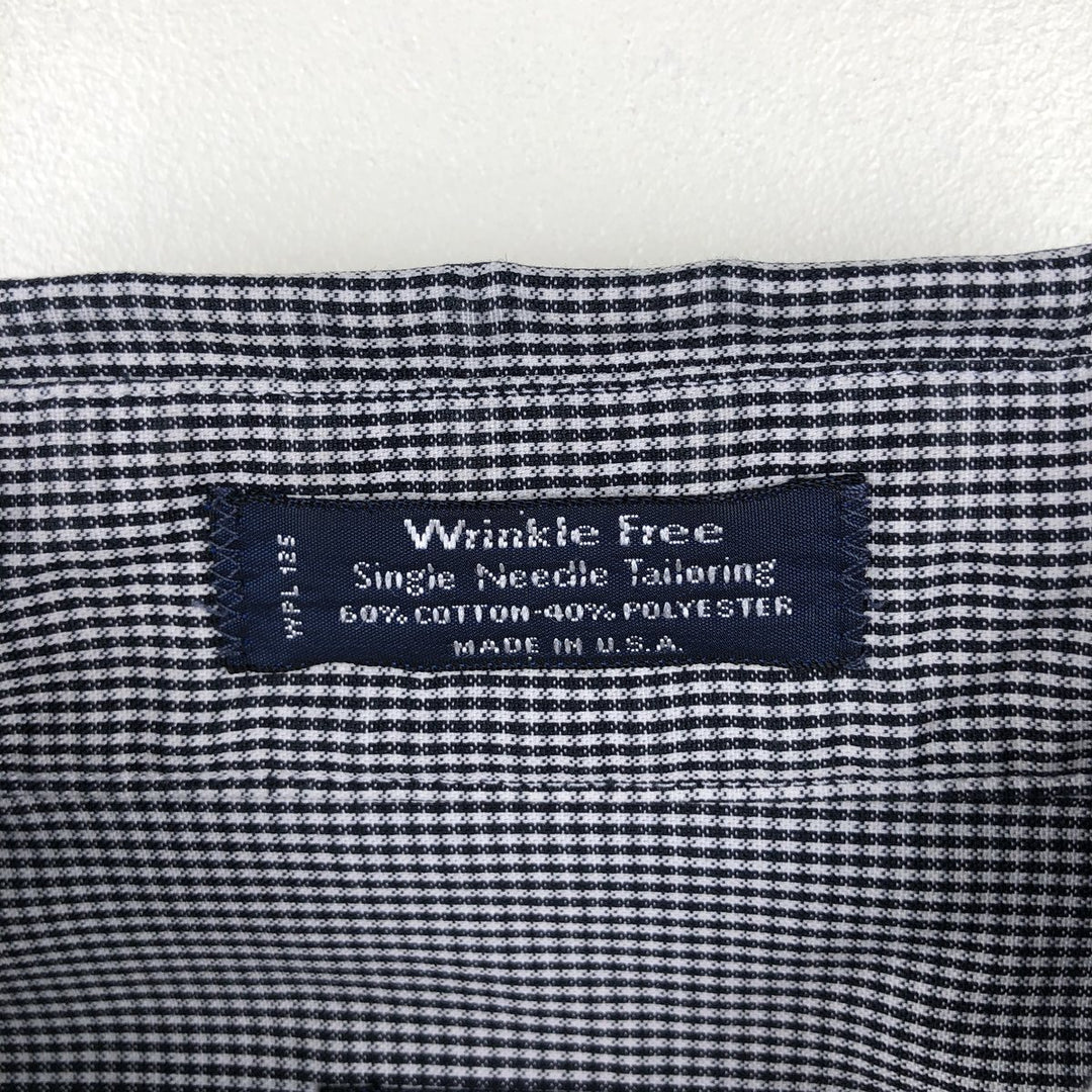 90'S HATHAWAY Short-Sleeve Button-Down Check Shirt, Made in USA, Men's Size M (Equivalent), Vintage cotton white type Vintage Second Hand
