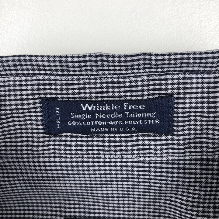 90'S HATHAWAY Short-Sleeve Button-Down Check Shirt, Made in USA, Men's Size M (Equivalent), Vintage cotton white type Vintage Second Hand