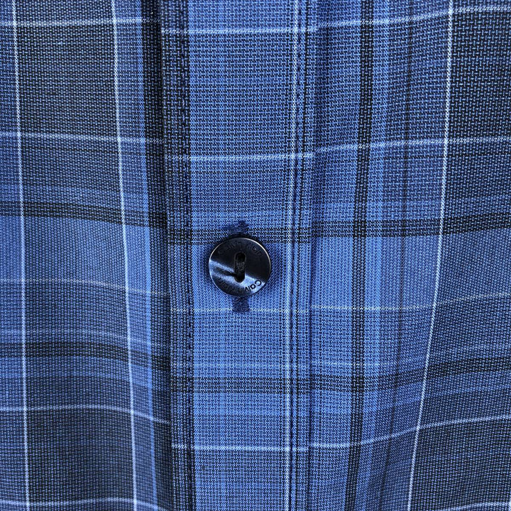 Calvin Klein long-sleeved cotton check shirt, men's size XL cotton blue type Vintage Second Hand