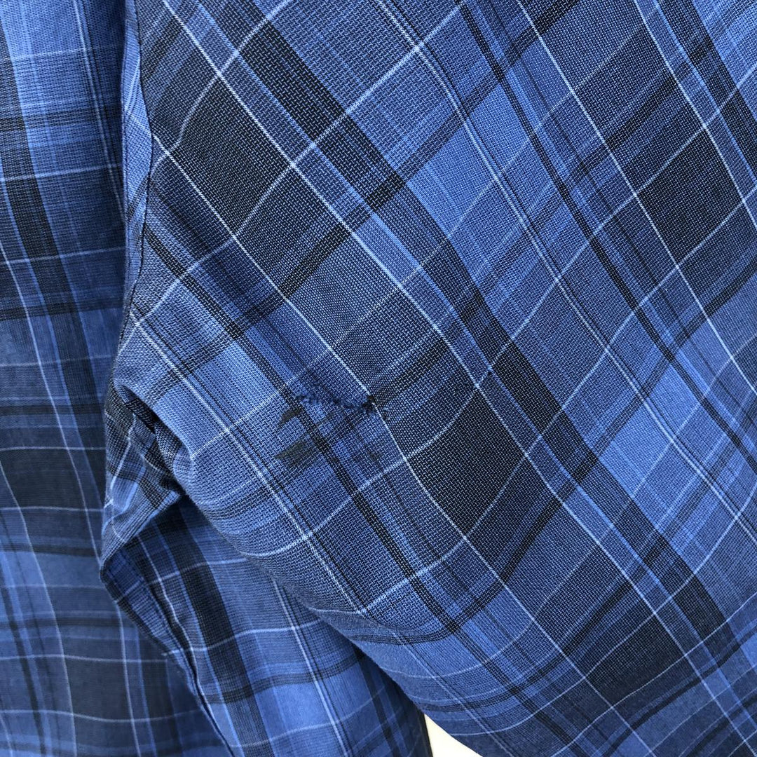 Calvin Klein long-sleeved cotton check shirt, men's size XL cotton blue type Vintage Second Hand