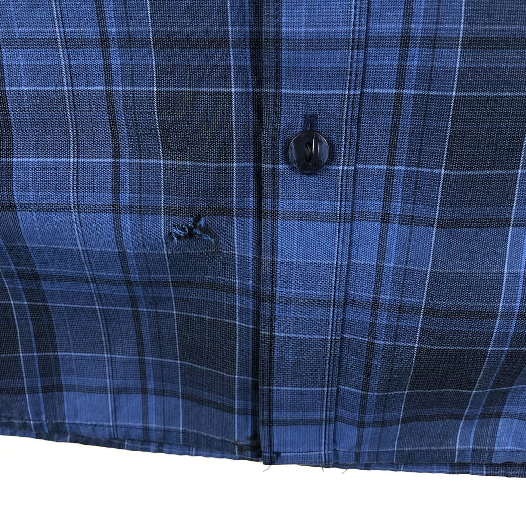 Calvin Klein long-sleeved cotton check shirt, men's size XL cotton blue type Vintage Second Hand