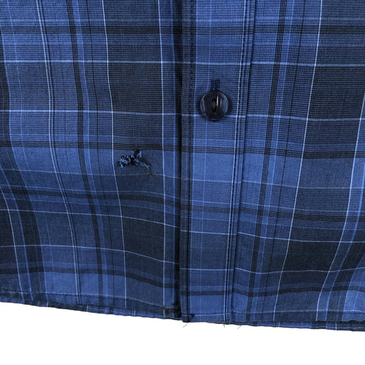 Calvin Klein long-sleeved cotton check shirt, men's size XL cotton blue type Vintage Second Hand