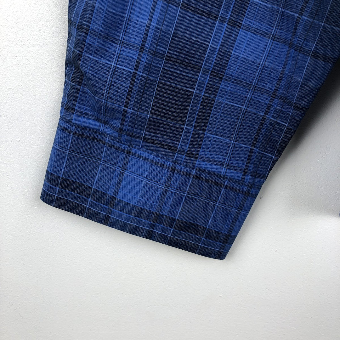 Calvin Klein long-sleeved cotton check shirt, men's size XL cotton blue type Vintage Second Hand