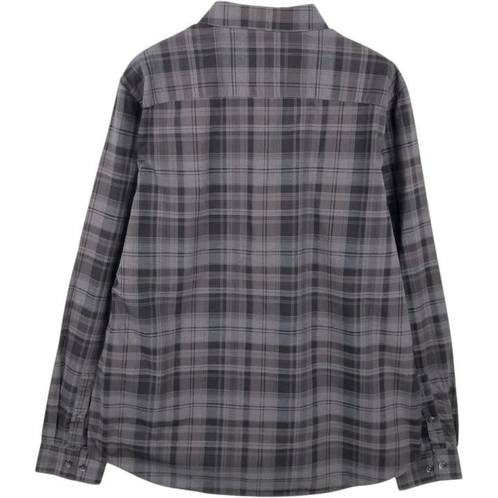 Calvin Klein Check Pattern Long-Sleeve Cotton Check Shirt, Men's Size L (approx.) cotton black type Vintage Second Hand