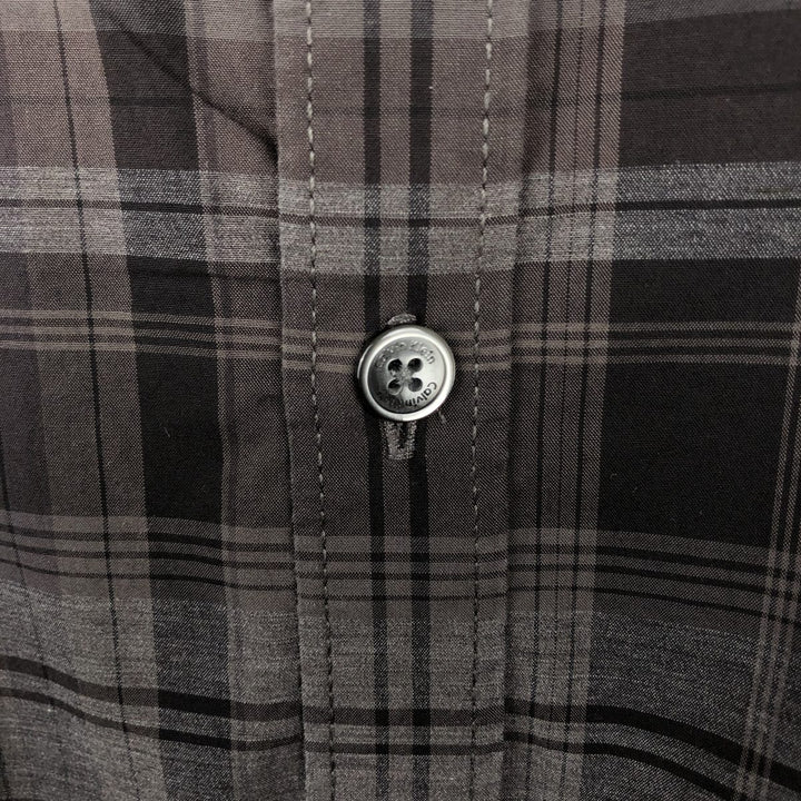 Calvin Klein Check Pattern Long-Sleeve Cotton Check Shirt, Men's Size L (approx.) cotton black type Vintage Second Hand