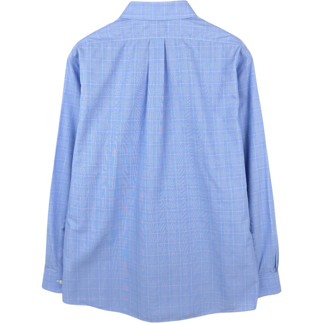 Brooks Brothers 1818 Regent Fit Long Sleeve Cotton Check Shirt, Men's Size L cotton blue type Vintage Second Hand