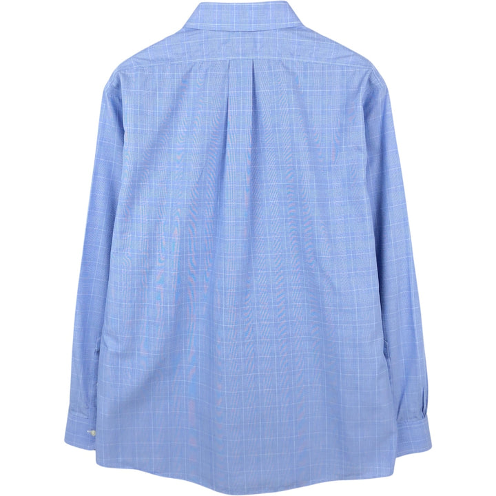 Brooks Brothers 1818 Regent Fit Long Sleeve Cotton Check Shirt, Men's Size L cotton blue type Vintage Second Hand