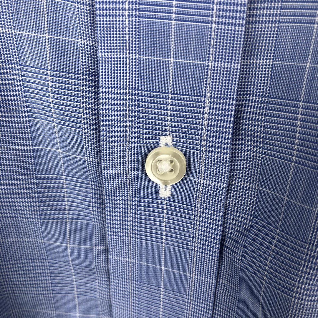 Brooks Brothers 1818 Regent Fit Long Sleeve Cotton Check Shirt, Men's Size L cotton blue type Vintage Second Hand