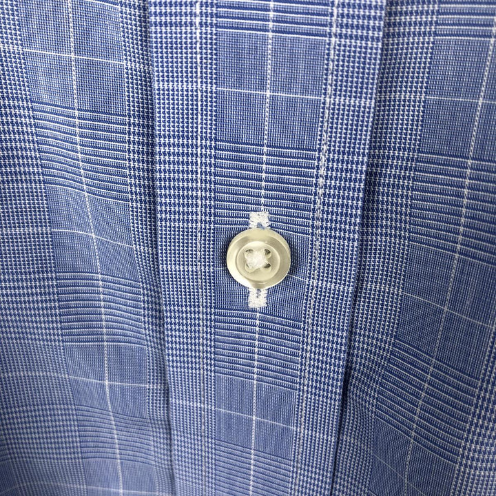 Brooks Brothers 1818 Regent Fit Long Sleeve Cotton Check Shirt, Men's Size L cotton blue type Vintage Second Hand