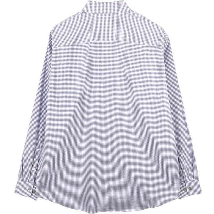 90s-00'S Calvin Klein Regular Fit Long-Sleeve Cotton Check Shirt, Men's Size L (approx.) cotton purple type Vintage Second Hand