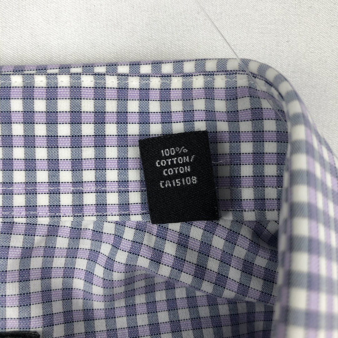 90s-00'S Calvin Klein Regular Fit Long-Sleeve Cotton Check Shirt, Men's Size L (approx.) cotton purple type Vintage Second Hand