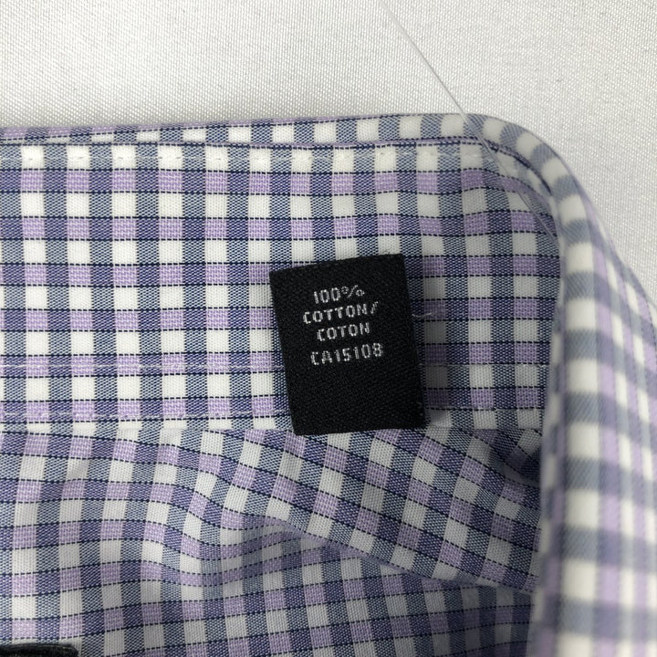 90s-00'S Calvin Klein Regular Fit Long-Sleeve Cotton Check Shirt, Men's Size L (approx.) cotton purple type Vintage Second Hand