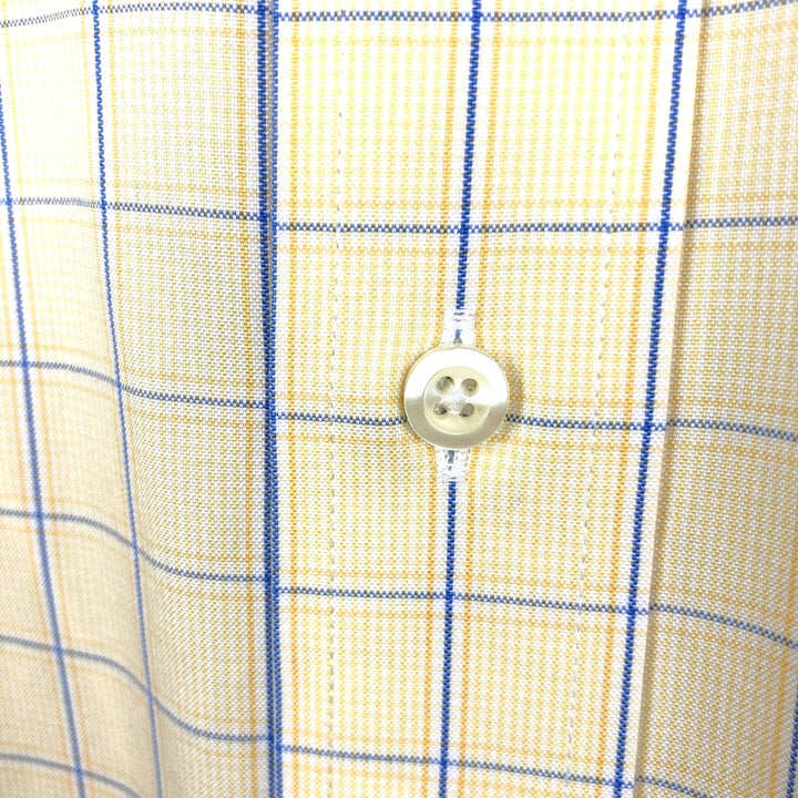 Brooks Brothers Est.1818 Check Pattern Long-Sleeve Cotton Check Shirt, Men's Size L (approx.) cotton yellow type Vintage Second Hand