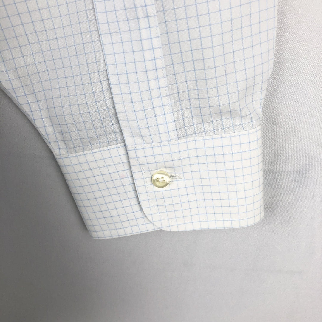 Brooks Brothers Est.1818 MADISON Long-Sleeve Cotton Check Shirt, Men's Size L (approx.) Supima Cotton white type Vintage Second Hand