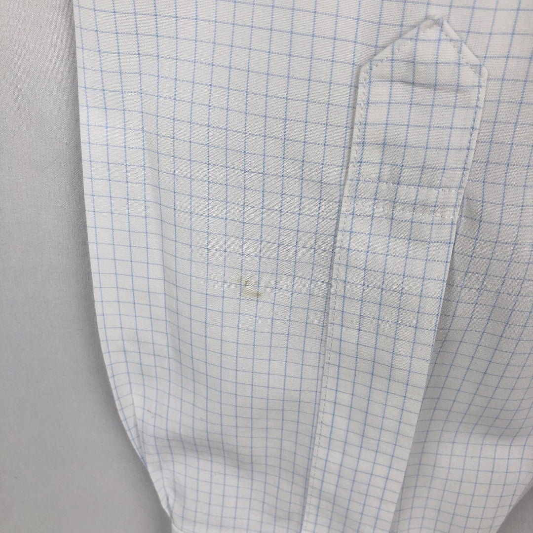 Brooks Brothers Est.1818 MADISON Long-Sleeve Cotton Check Shirt, Men's Size L (approx.) Supima Cotton white type Vintage Second Hand