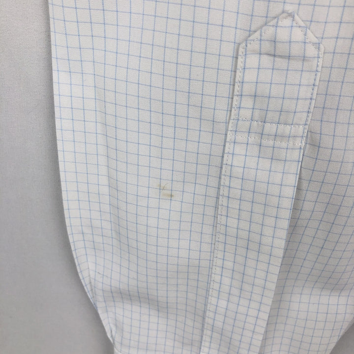 Brooks Brothers Est.1818 MADISON Long-Sleeve Cotton Check Shirt, Men's Size L (approx.) Supima Cotton white type Vintage Second Hand