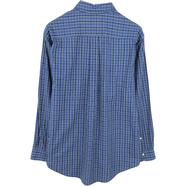 Brooks Brothers 346 Long Sleeve Button-Down Check Shirt, Men's Size Medium cotton blue type Vintage Second Hand