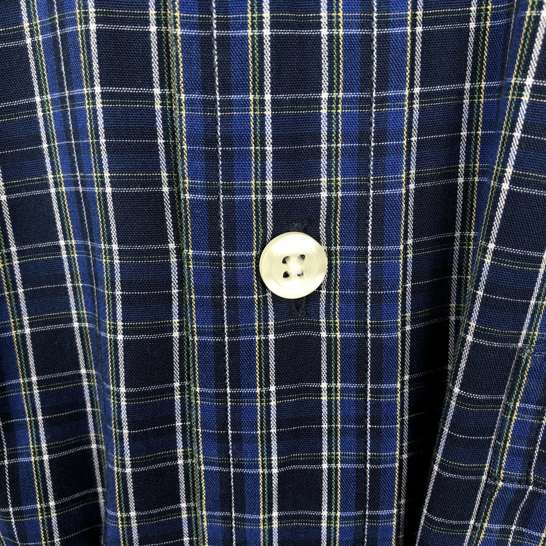 Brooks Brothers 346 Long Sleeve Button-Down Check Shirt, Men's Size Medium cotton blue type Vintage Second Hand
