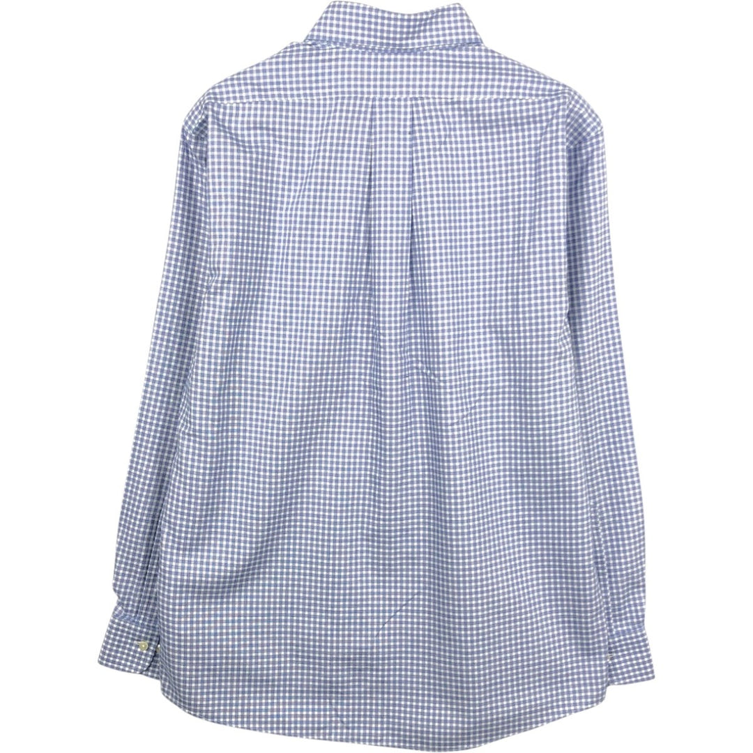 Brooks Brothers Est.1818 REGULAR Gingham Check Long Sleeve Button-Down Check Shirt (Men's Size M) cotton blue type Vintage Second Hand
