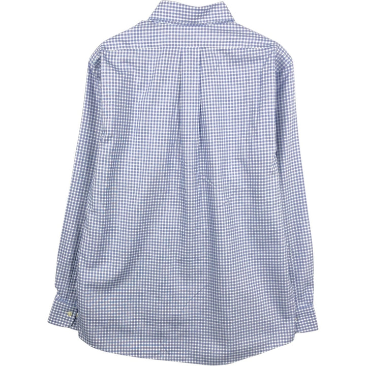 Brooks Brothers Est.1818 REGULAR Gingham Check Long Sleeve Button-Down Check Shirt (Men's Size M) cotton blue type Vintage Second Hand