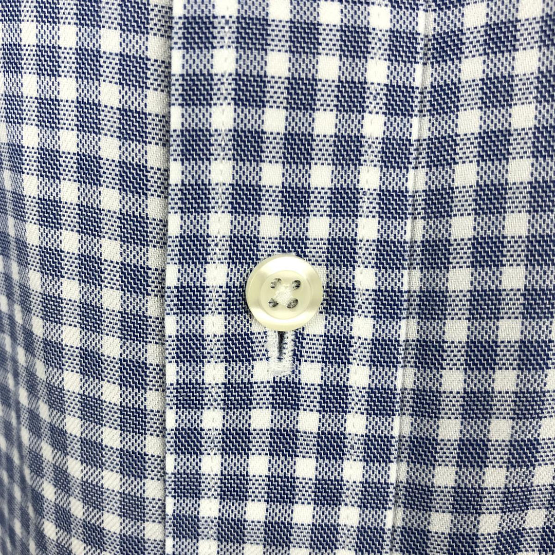Brooks Brothers Est.1818 REGULAR Gingham Check Long Sleeve Button-Down Check Shirt (Men's Size M) cotton blue type Vintage Second Hand