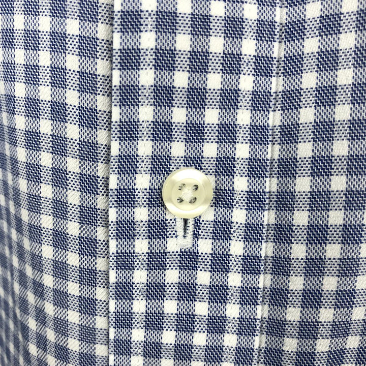 Brooks Brothers Est.1818 REGULAR Gingham Check Long Sleeve Button-Down Check Shirt (Men's Size M) cotton blue type Vintage Second Hand