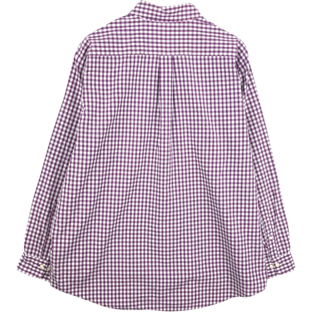 Brooks Brothers 346 Gingham Check Long Sleeve Button-Down Check Shirt, Men's Size XL (approx.) cotton Red type red-purple Vintage Second Hand