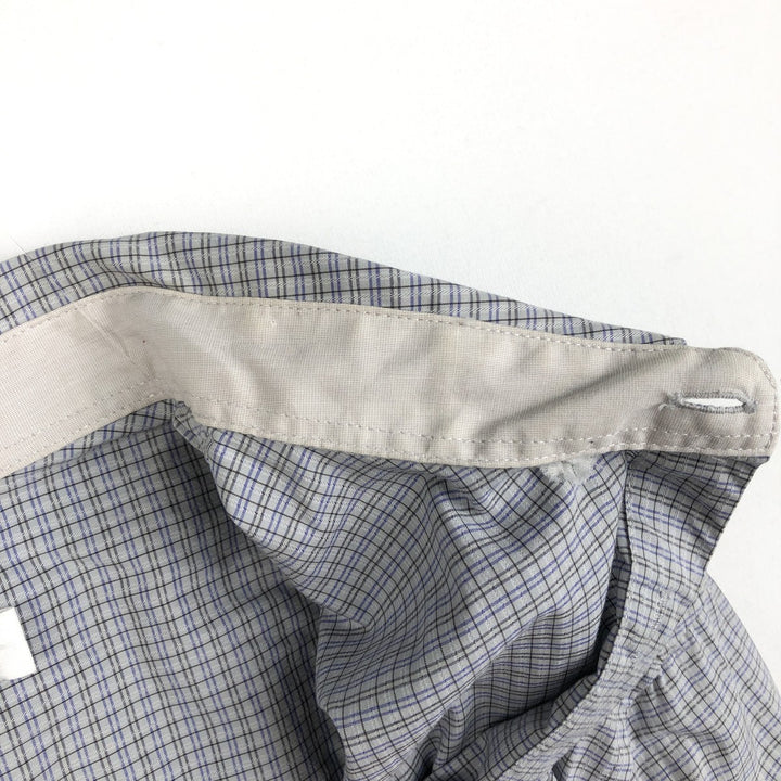 2000s- Calvin Klein long-sleeved cotton check shirt with hidden button-down collar, men's size L (approx.) cotton Blue type light blue Vintage Second Hand