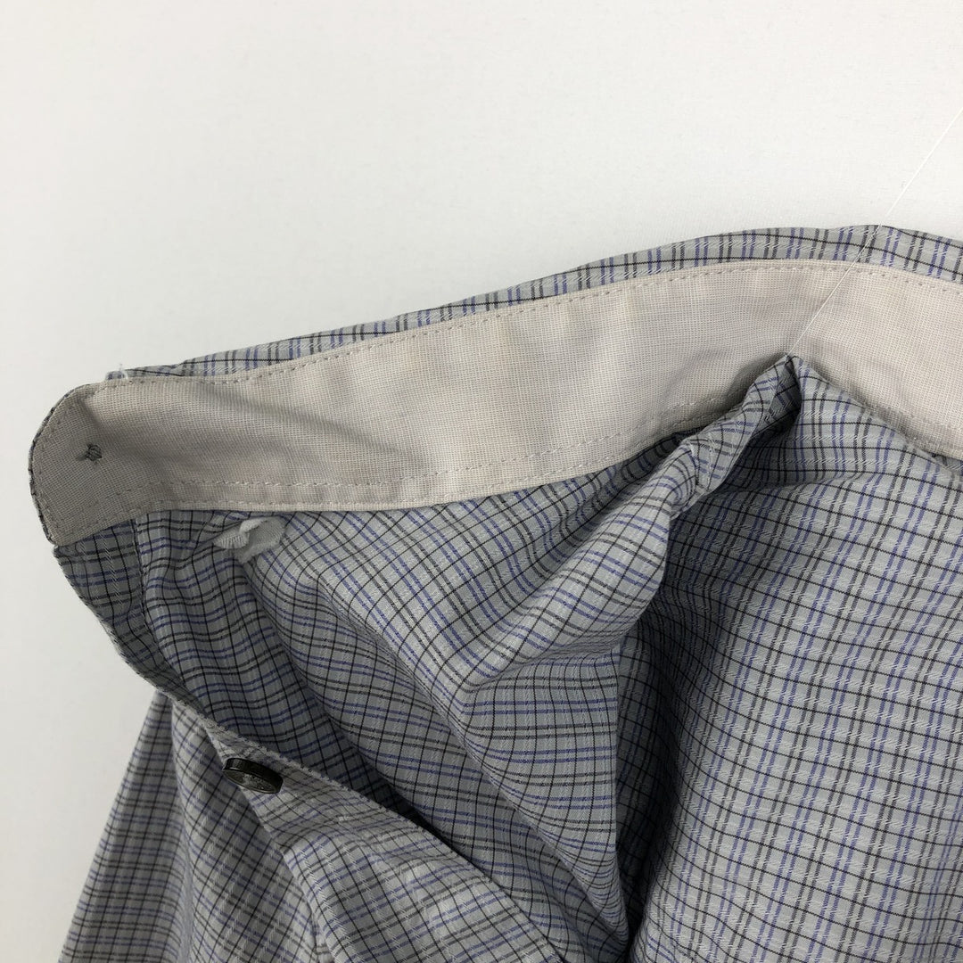 2000s- Calvin Klein long-sleeved cotton check shirt with hidden button-down collar, men's size L (approx.) cotton Blue type light blue Vintage Second Hand