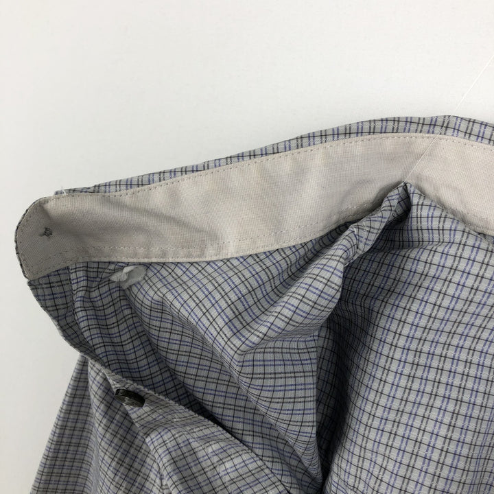 2000s- Calvin Klein long-sleeved cotton check shirt with hidden button-down collar, men's size L (approx.) cotton Blue type light blue Vintage Second Hand