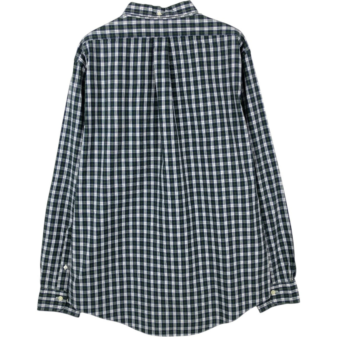 Brooks Brothers 346 Long Sleeve Button-Down Check Shirt, Men's Size L cotton Green type dark green Vintage Second Hand
