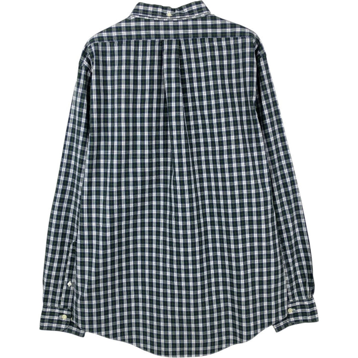 Brooks Brothers 346 Long Sleeve Button-Down Check Shirt, Men's Size L cotton Green type dark green Vintage Second Hand