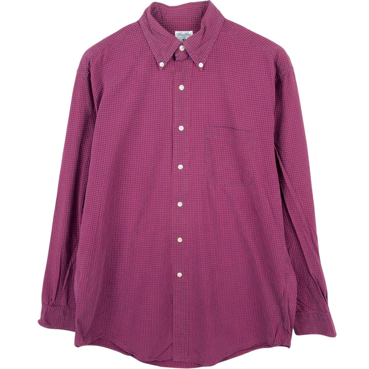 Brooks Brothers Est.1818 Sport Shirt, Long Sleeve Button-Down Check Shirt, Men's Size M (approx.) cotton red type Vintage Second Hand