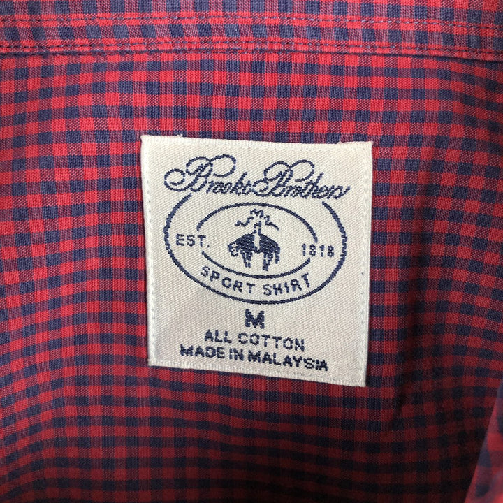 Brooks Brothers Est.1818 Sport Shirt, Long Sleeve Button-Down Check Shirt, Men's Size M (approx.) cotton red type Vintage Second Hand